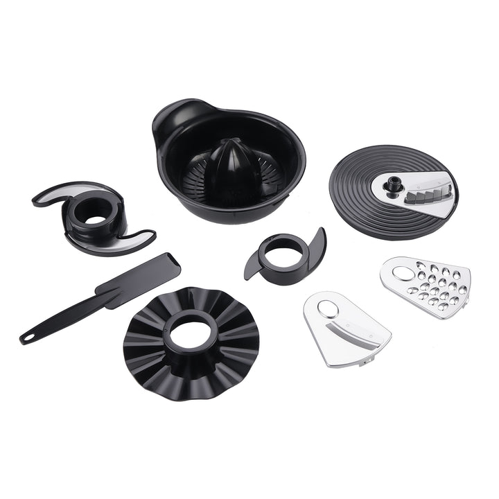 Sistema de Cocina ChefDeluxe 650W | Panel Digital con 3 Programas | Perilla LED | Jarra Licuadora 1.75L y Tazón Procesador 1.2L | Licúa, Rebana, Tritura y Más | 10+ Accesorios Libres de BPA | Hukën x MasterChef