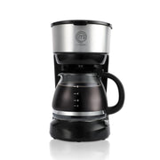 Cafetera Easy-Brew 5 Tazas | Filtro Permanente | Botón con Luz Indicadora | Jarra de Vidrio Borosilicato | Pausa para Servir | Compacta e Inoxidable | Hukën x MasterChef