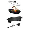Sartén Eléctrico Desmontable GRILL+ de 30 cm | Antiadherente | Regulador de Temperatura | Tapa de Vidrio | Asas Frías | Hukën x MasterChef