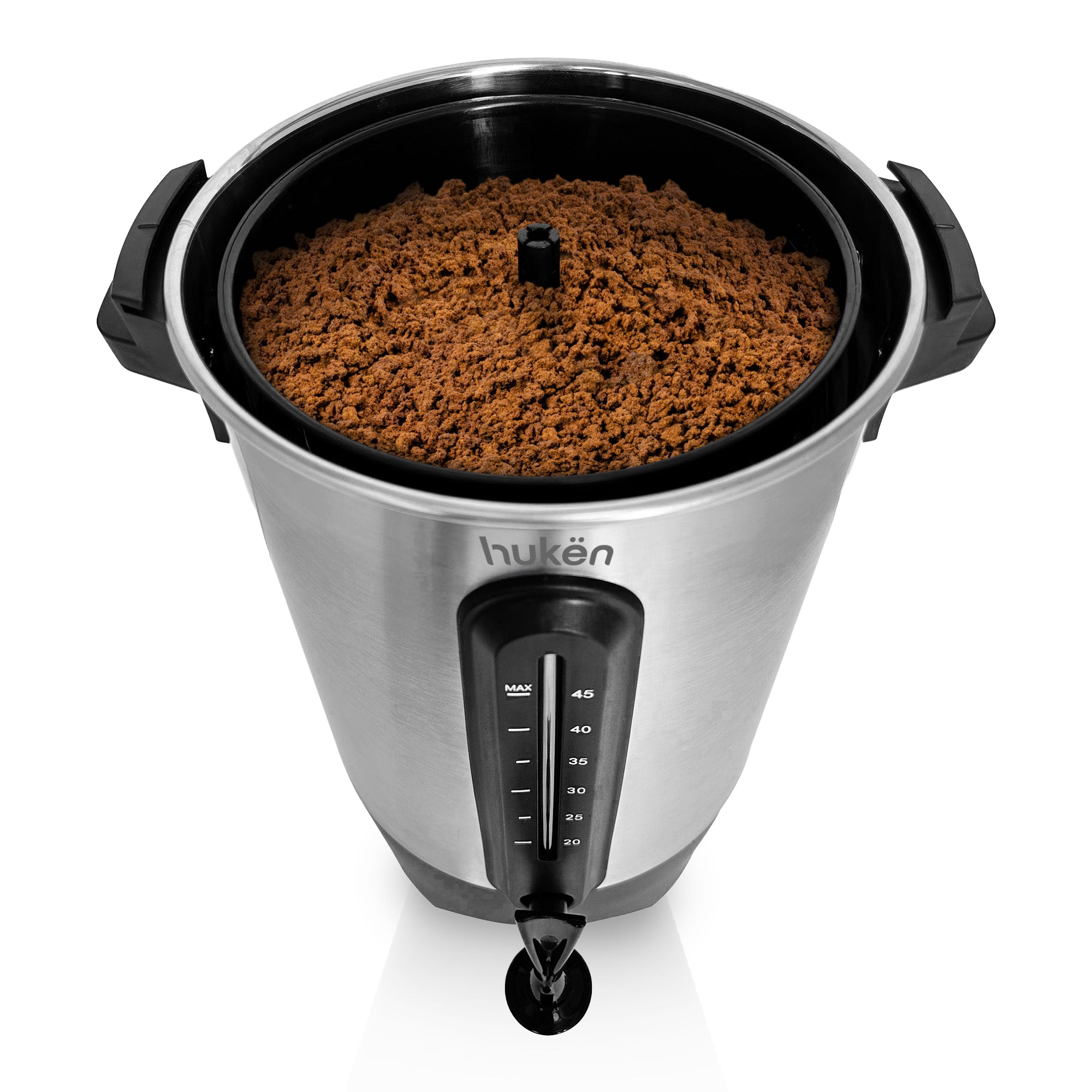 Cafetera de Urna Bold-Brew XL 45 Tazas con Filtro Permanente | Cuerpo Acero Inox | Asas Frías al Tacto | Hukën x MasterChef