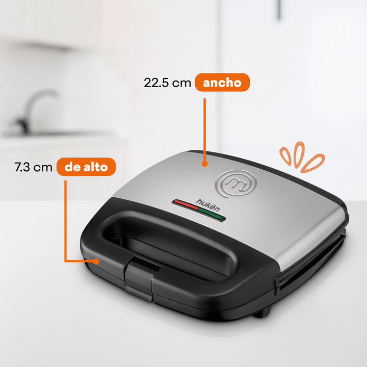 Wafflera Belga POWER-READY 2 Rebanadas | Acero Inoxidable | Hukën x MasterChef