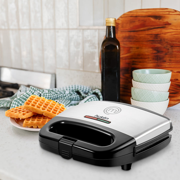 Wafflera Belga POWER-READY 2 Rebanadas | Acero Inoxidable | Hukën x MasterChef