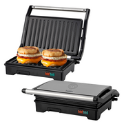 Parrilla para Panini GRILL+ de Acero 2 Rebanadas | Antiadherente y Rápido | Apertura 180° | Hukën x MasterChef