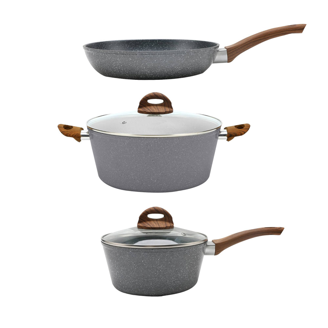 Set de Cocina Premium Granite+ | 5 piezas | Aluminio Forjado | Versátil y Multifuncional | Hukën x MasterChef